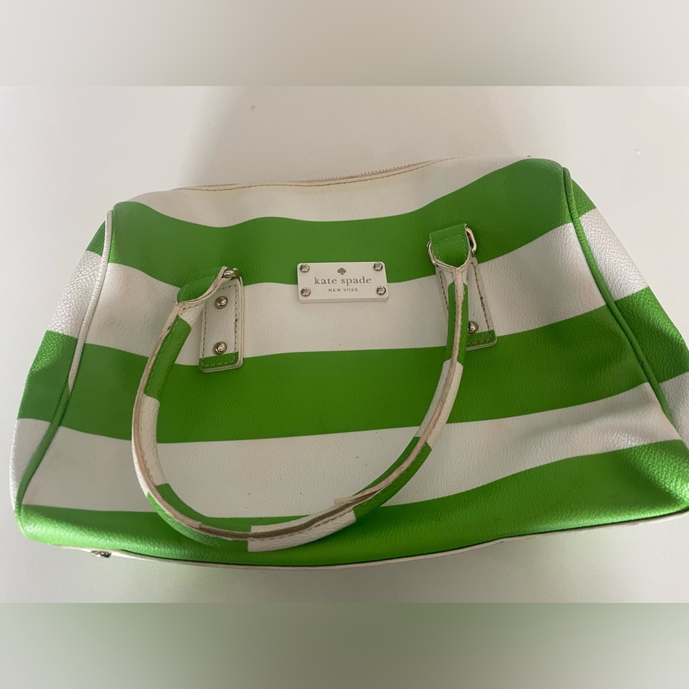 Kate Spade Green and White Handbag